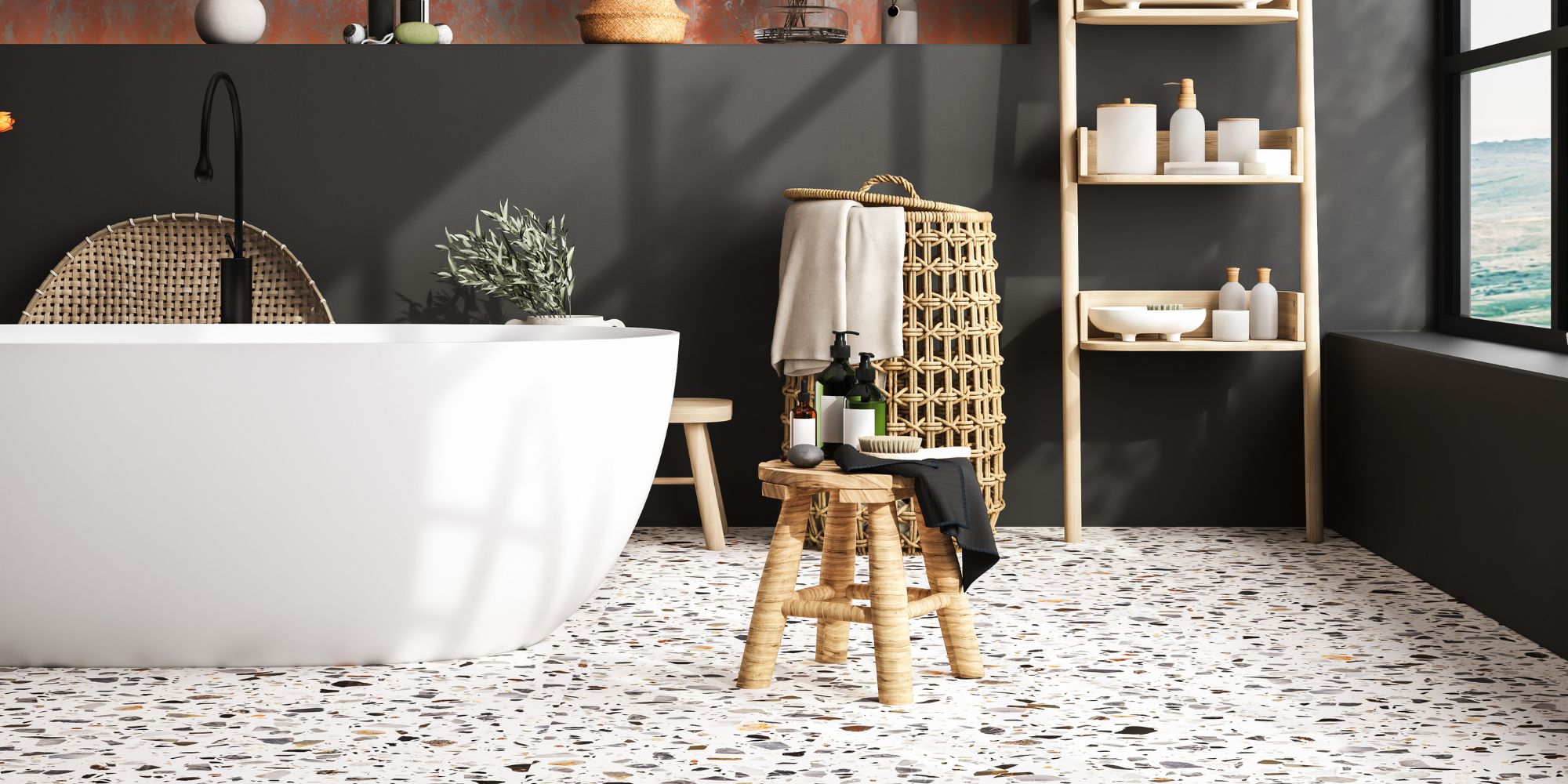 Sol dans une salle de bain