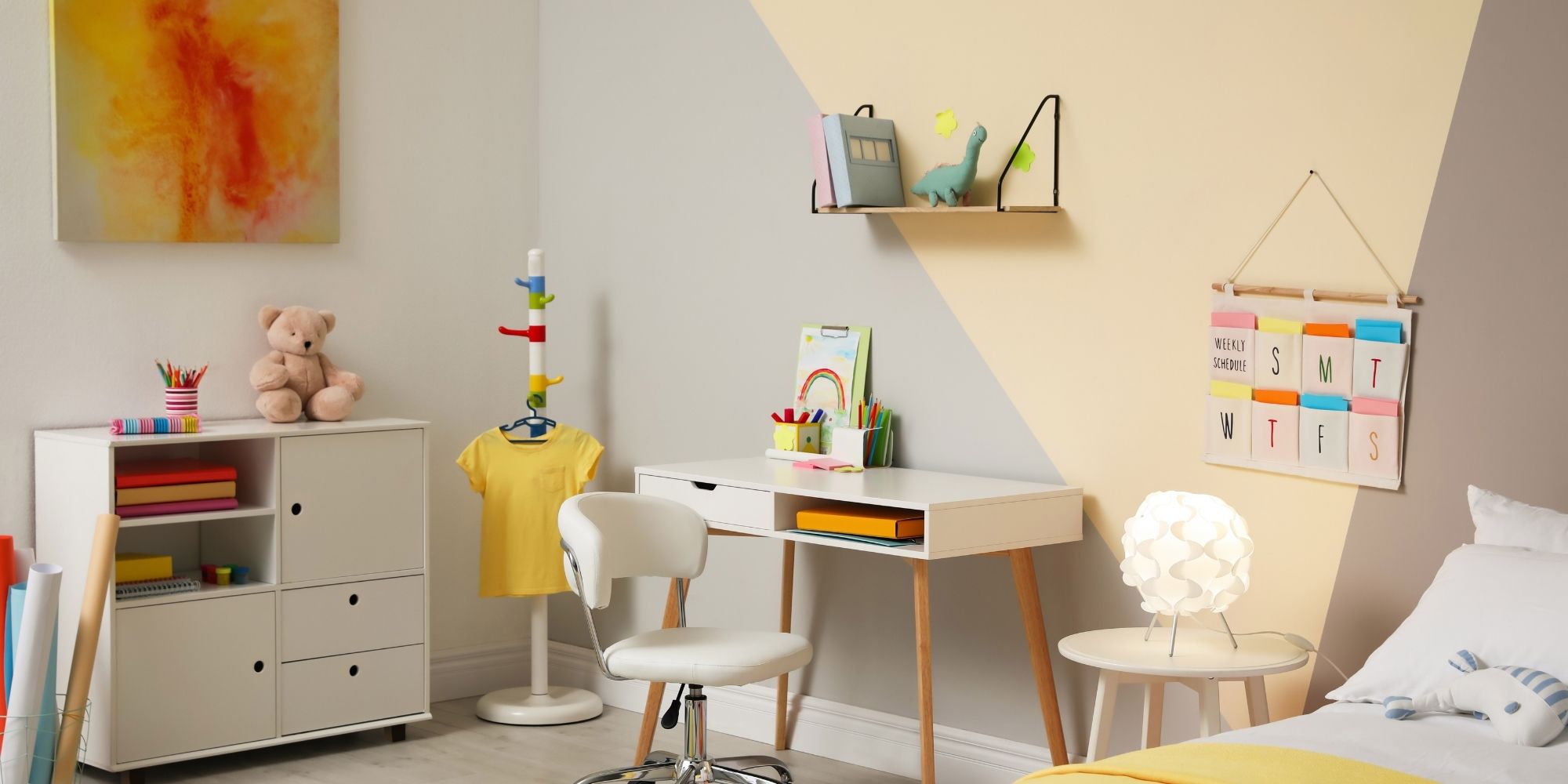 décoration de rentrée dans une chambre d'enfant