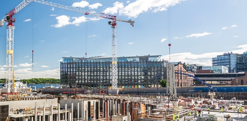 Chantier avec pénurie de matériaux de construction
