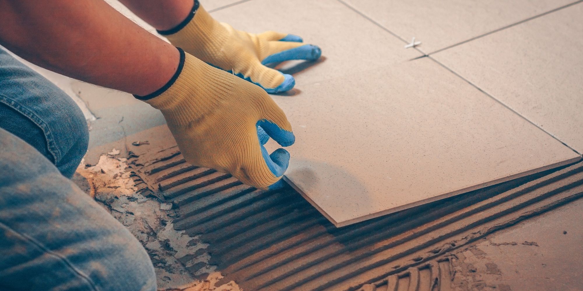 pose de carrelage en cours