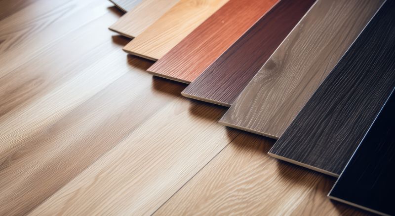 assortiment d echantillons de parquet ou de sol stratifie dans des couleurs naturelles sur un fond en bois de chene