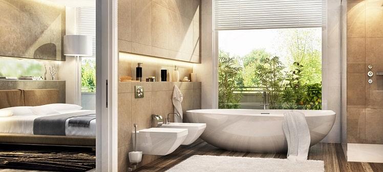 Salle de bain dans la chambre