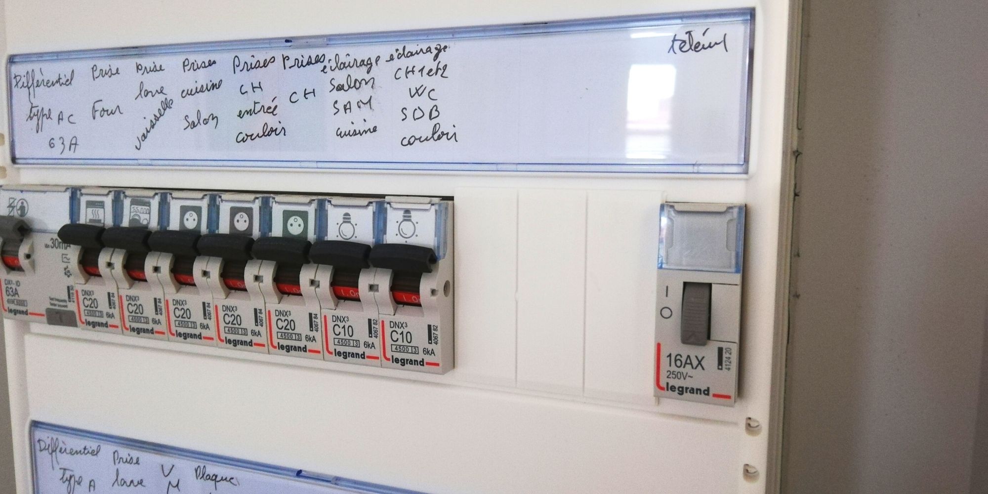 tableau avec télérupteur