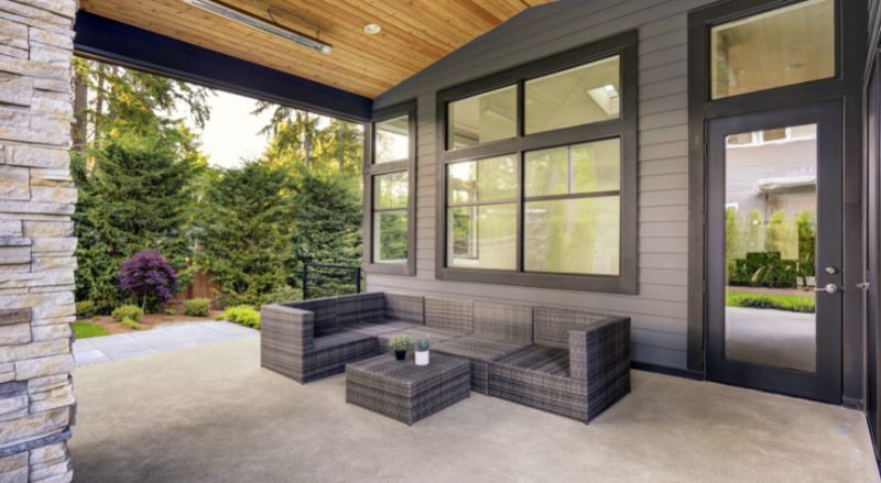 terrasse béton décoratif