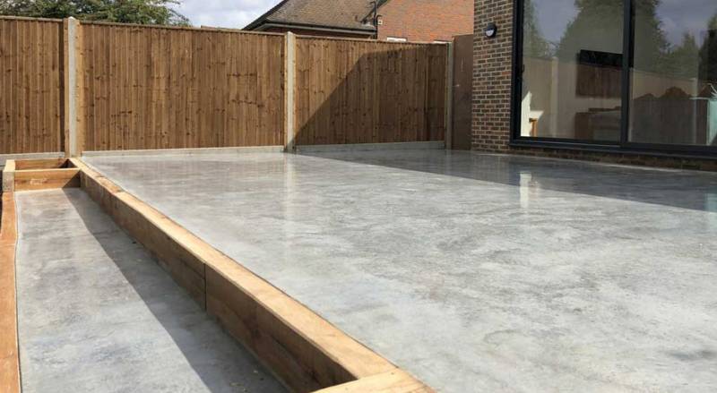 terrasse en béton lissé