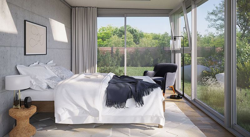 chambre parentale dans une véranda