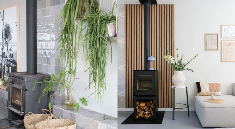 cloison decorative pour mettre en valeur conduit poele
