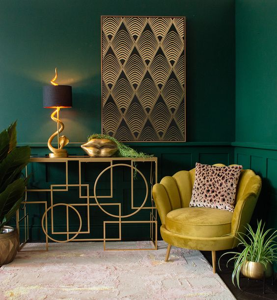 couleurs sombres style art déco
