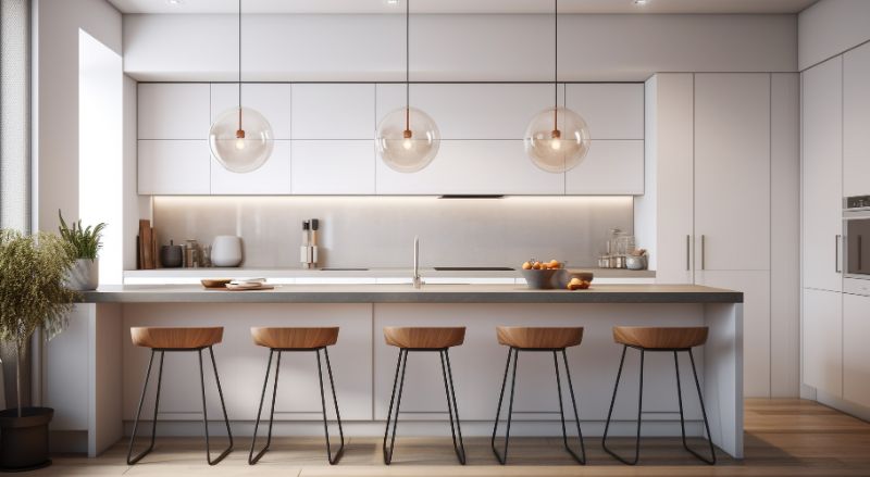 cuisine blanc mat sans poignees tres moderne