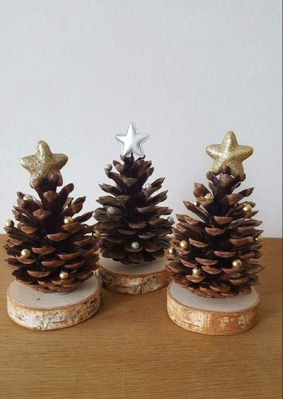 sapin miniature déco de noël en rondins de bois