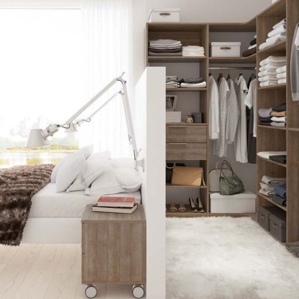 dressing accolé à la tête de lit