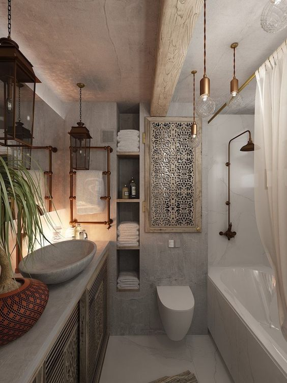 éclairages dans une salle de bain sans fenêtre