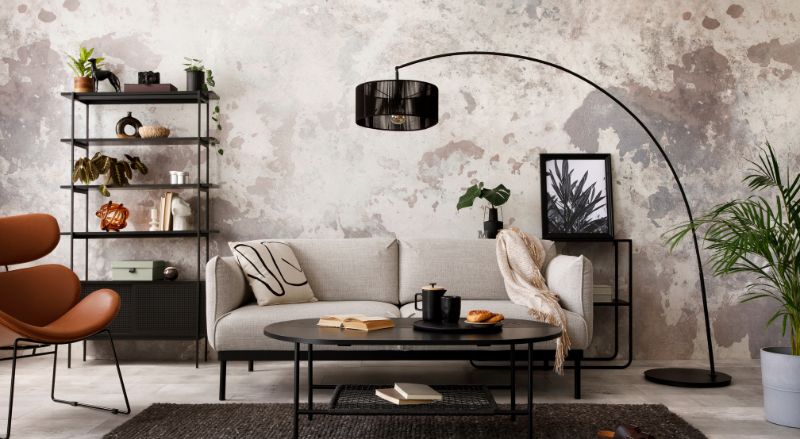 objets en métal dans un logement de style industriel