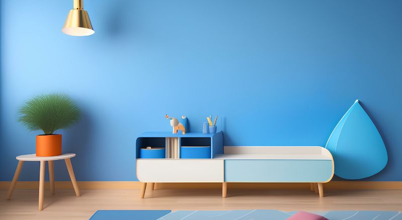 banc de rangement colore avec portes pour bien ranger le materiel scolaire
