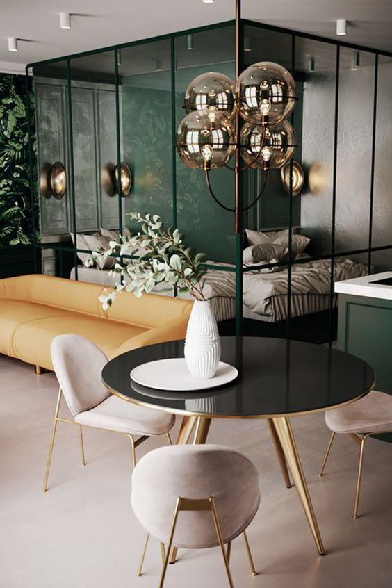 mobilier rond style art déco