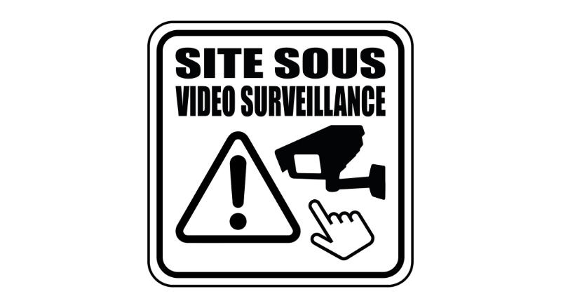 panneau avertissant vidéosurveillance