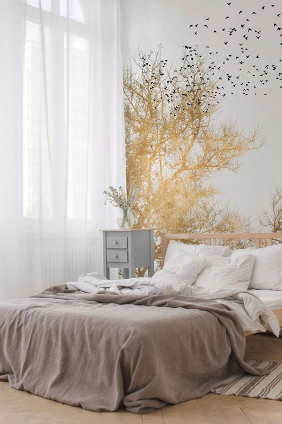 papier peint dans une chambre d'adultes