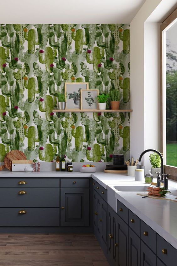 papier peint dans la cuisine