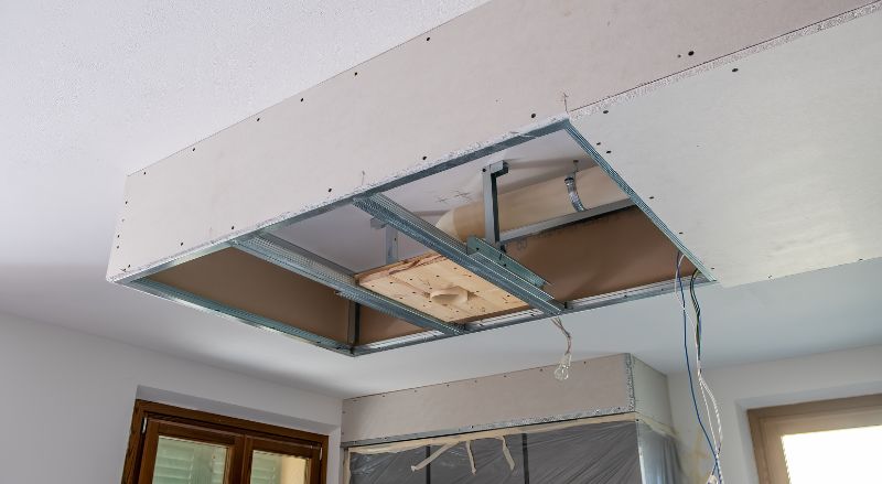 plafond suspendu permettant de coffrer gaines et conduits