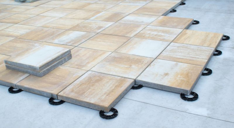 pose de carrelage sur plots