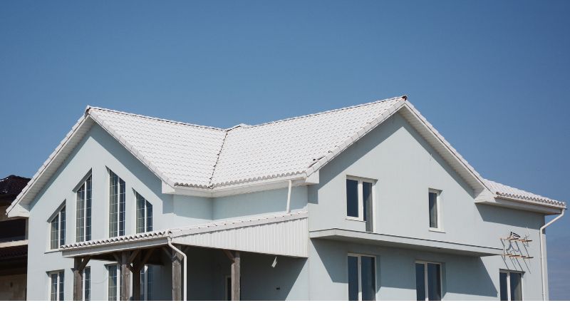 maison avec toit blanc
