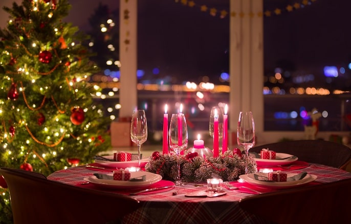 Table de fêtes romantique