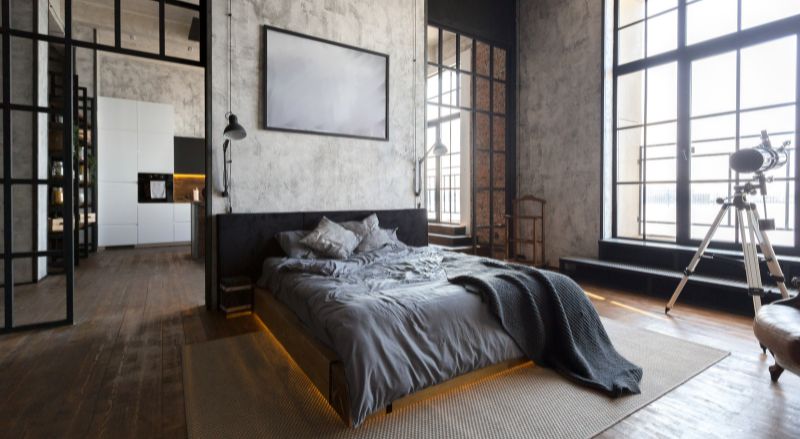 verrière dans un logement de style industriel