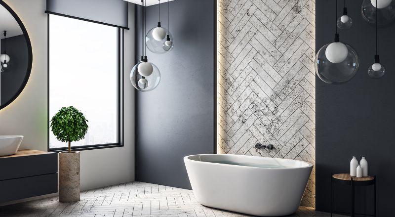 vitrage opaque dans une salle de bain